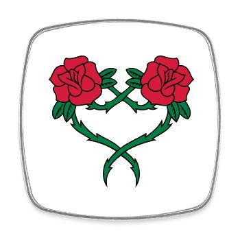 Rose Blumen-Herz-2 3c - Viereckiger Kühlschrankmagnet - Weiß - Vorne