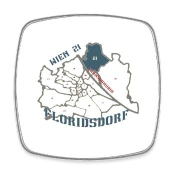 Floridsdorf - Viereckiger Kühlschrankmagnet - Weiß - Vorne