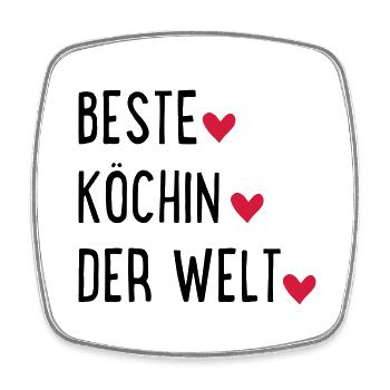 Beste Köchin der Welt - Viereckiger Kühlschrankmagnet - Weiß - Vorne