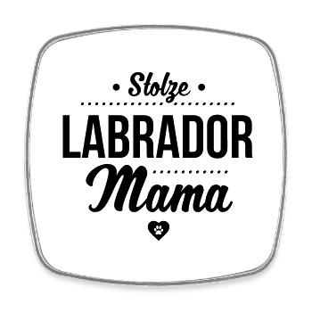 Stolze Labrador Mama Herz - Labbi Liebe - Viereckiger Kühlschrankmagnet - Weiß - Vorne