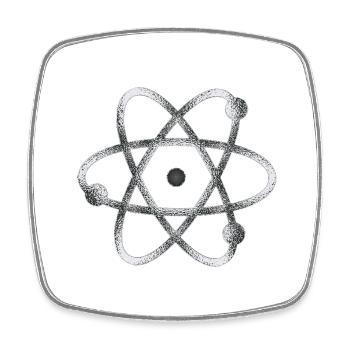 atom - Viereckiger Kühlschrankmagnet - Weiß - Vorne