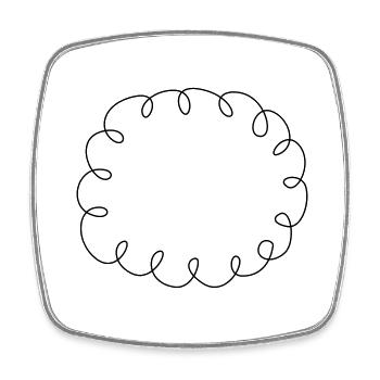 Squiggle speech bubble - Square fridge magnet - white - Front