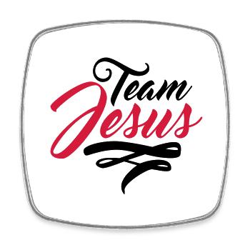 schriftzug kreuz symbol team crew freunde jesus ch - Viereckiger Kühlschrankmagnet - Weiß - Vorne