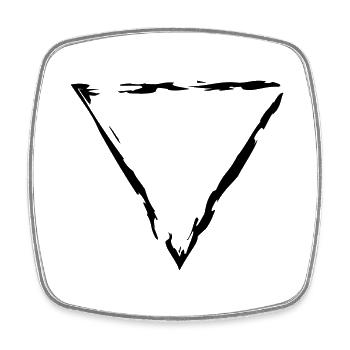 cadre triangle bordure décorative cool design sty - Magnet carré - blanc - Devant