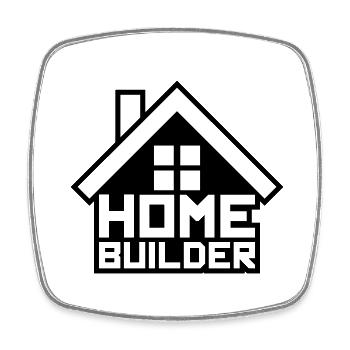 kontur version logo eigenheim home builder haus ba - Viereckiger Kühlschrankmagnet - Weiß - Vorne