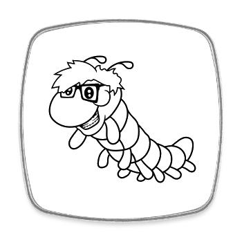 nerd geek corne lunettes intelligente intelligente - Magnet carré - blanc - Devant
