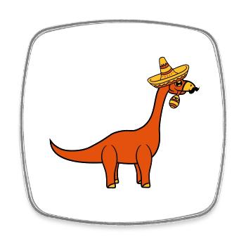 mexikaner südamerika sombrero mustache schnurrbart - Viereckiger Kühlschrankmagnet - Weiß - Vorne