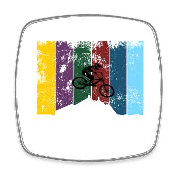 Fichtelhills mountain biker colorful - Square fridge magnet - white - Front