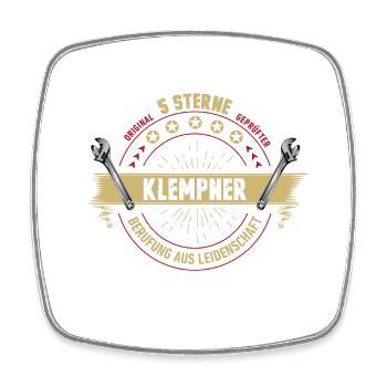 Klempner Sanitär lustig Geschenk Geburtstag - Viereckiger Kühlschrankmagnet - Weiß - Vorne