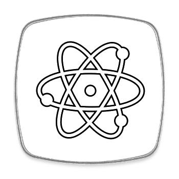atom - Viereckiger Kühlschrankmagnet - Weiß - Vorne