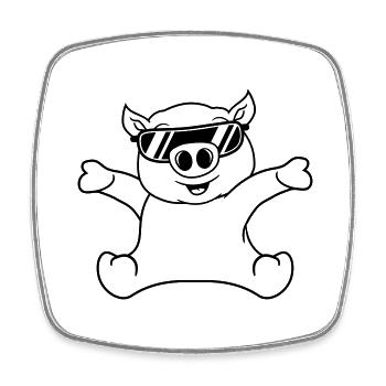 cool sunglasses sitting friendly small child baby - Square fridge magnet - white - Front