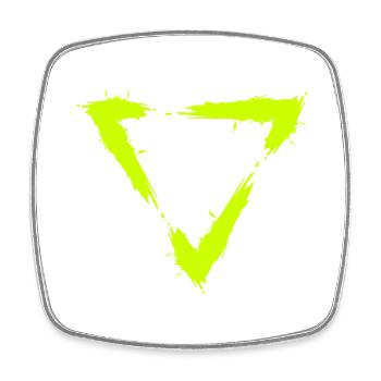 Symbol Dreieck Bürste Design Neu Gelb - Viereckiger Kühlschrankmagnet - Weiß - Vorne