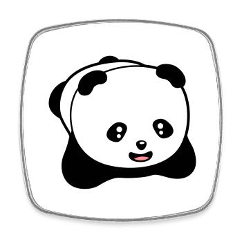 Lachender kawaii panda - Viereckiger Kühlschrankmagnet - Weiß - Vorne