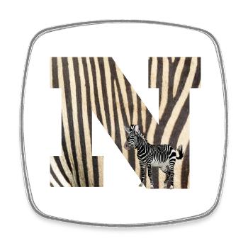 zebra n - Viereckiger Kühlschrankmagnet - Weiß - Vorne