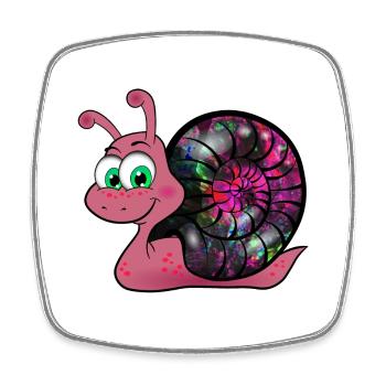 sweet Opal Snail - süsse Opal Schnecke - Viereckiger Kühlschrankmagnet - Weiß - Vorne