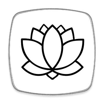 Lotus - Viereckiger Kühlschrankmagnet - Weiß - Vorne