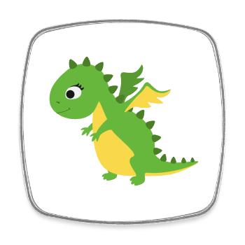 Dragon - Square fridge magnet - white - Front