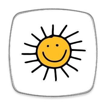 Sun - Square fridge magnet - white - Front