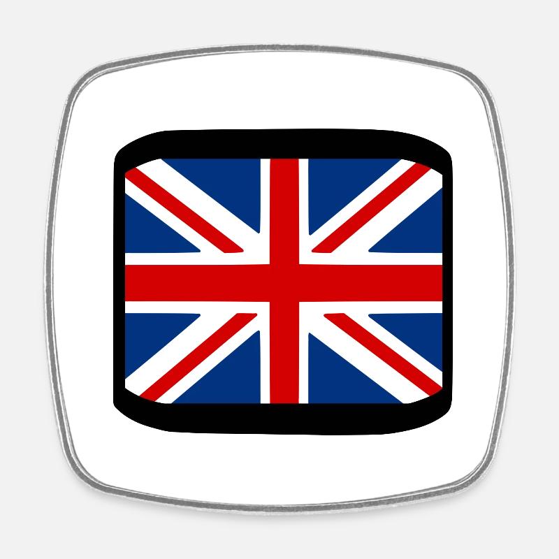 Union Jack - Magnet carré - blanc