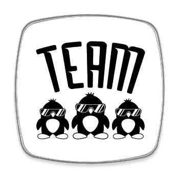 Cool Pinguine Logo - Viereckiger Kühlschrankmagnet - Weiß - Vorne
