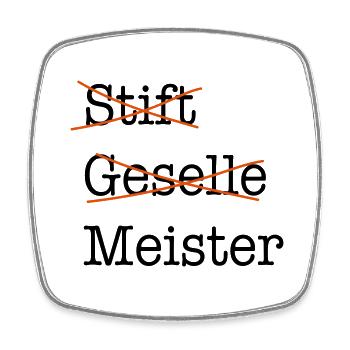 Meister - Viereckiger Kühlschrankmagnet - Weiß - Vorne
