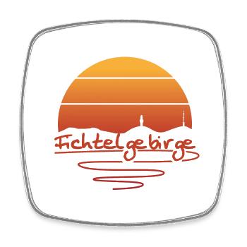 Fichtelgebirge Schneeberg Sonnenuntergang - Viereckiger Kühlschrankmagnet - Weiß - Vorne