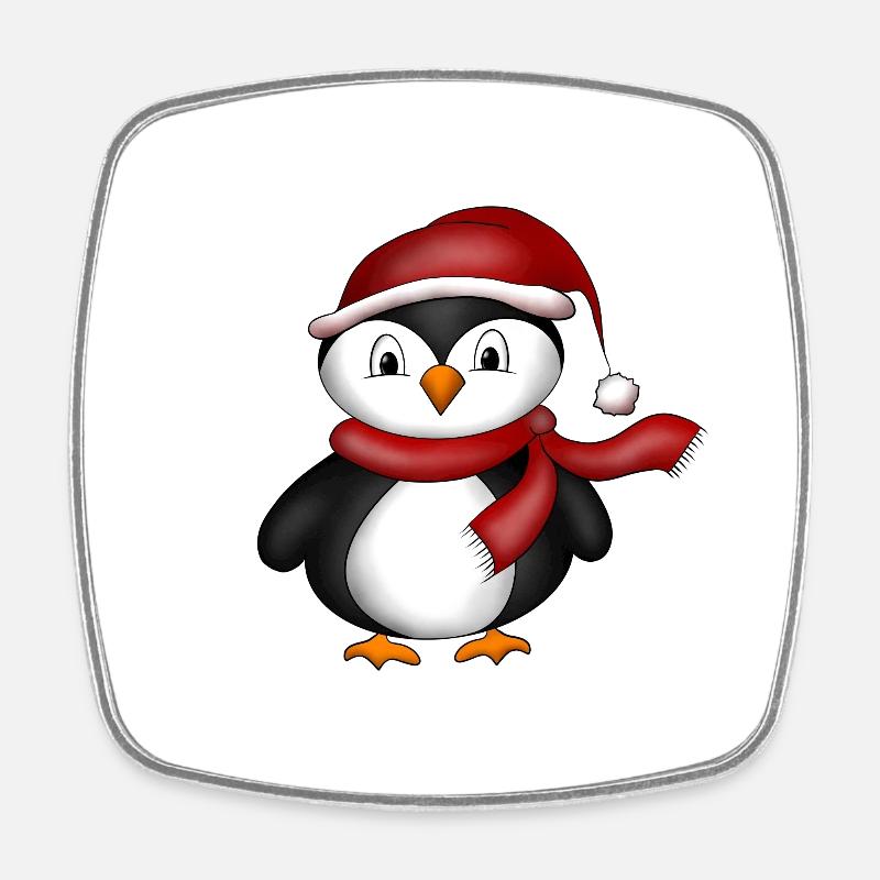 penguin - Square fridge magnet - white