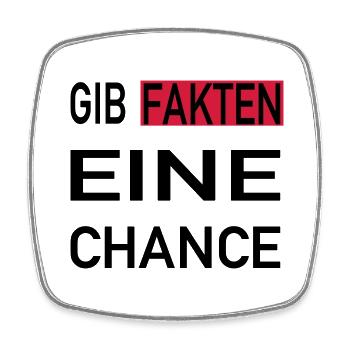 Gib Fakten eine Chance - Viereckiger Kühlschrankmagnet - Weiß - Vorne