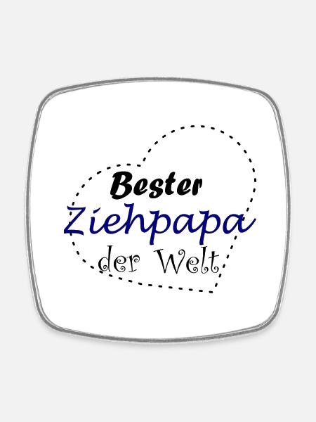 Bester Ziehpapa - Viereckiger Kühlschrankmagnet - Weiß