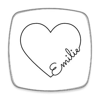 Emilie's name - Square fridge magnet - white - Front