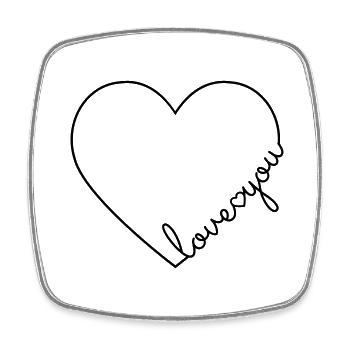 Je t'aime coeur aime ta ligne de coeur - Magnet carré - blanc - Devant