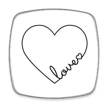 Love love heart heart line - Square fridge magnet - white - Front