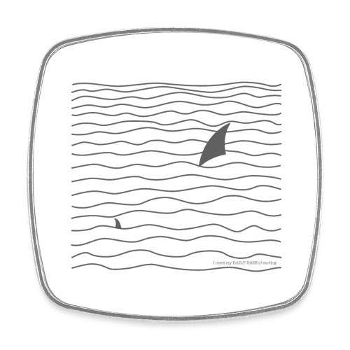Windsurfer & Shark (black) - Viereckiger Kühlschrankmagnet