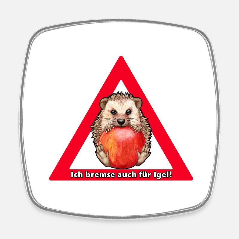 Igel - Viereckiger Kühlschrankmagnet - Weiß