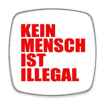 kein mensch ist illegal - Viereckiger Kühlschrankmagnet - Weiß - Vorne