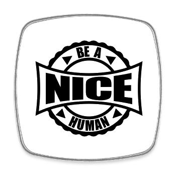 Stamp Round Nice - Square fridge magnet - white - Front
