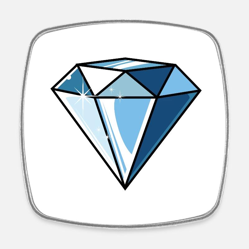 Diamant - Viereckiger Kühlschrankmagnet - Weiß
