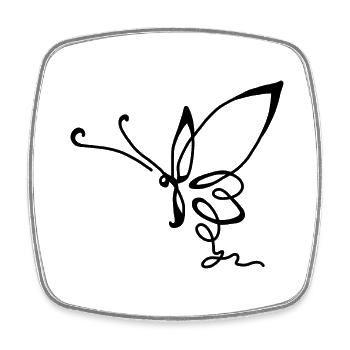 Butterfly Free Spring - Square fridge magnet - white - Front