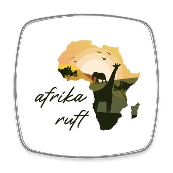Afrika Ruft Giraffe Elefant - Viereckiger Kühlschrankmagnet - Weiß - Vorne