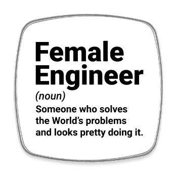 Ingenieurin Female Engineer Definition - Viereckiger Kühlschrankmagnet - Weiß - Vorne