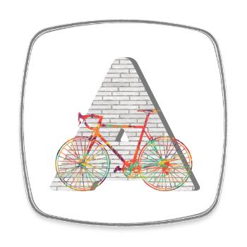 bicycle e 249 a - Square fridge magnet - white - Front