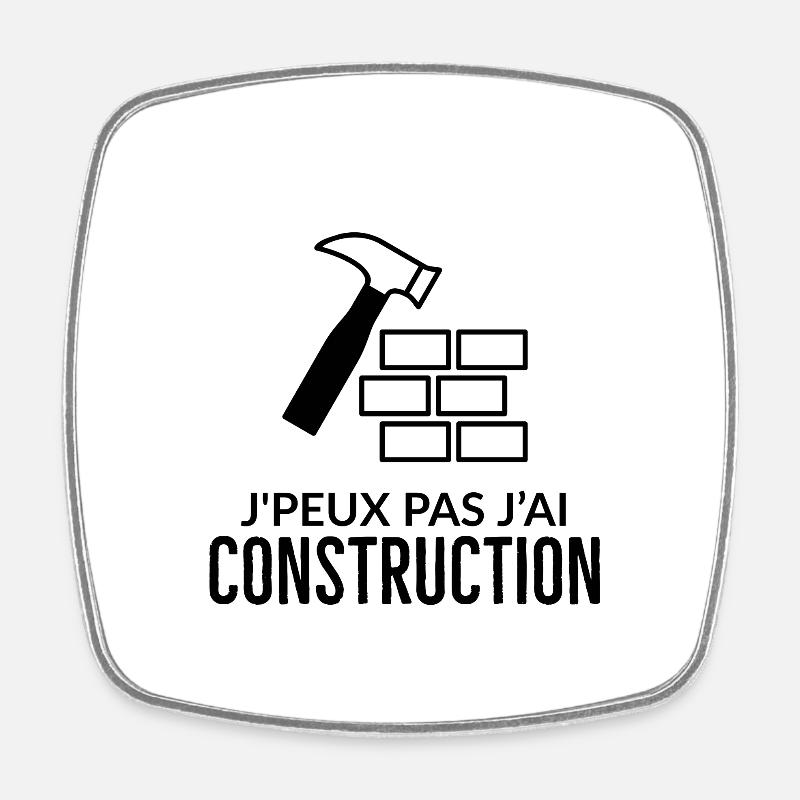 Construction - Magnet carré - blanc