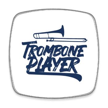 Trombone player musician trombonist - Square fridge magnet - white - Front