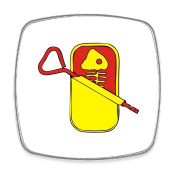 boîte de sardine - Magnet carré - blanc - Devant