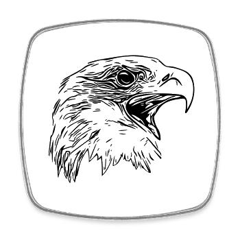 Adler Kopf - Königlicher Vector Greifvogel - Viereckiger Kühlschrankmagnet - Weiß - Vorne