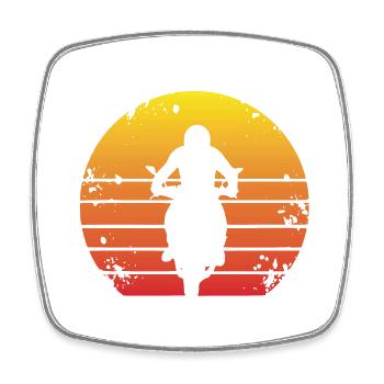 Motorcycle Bike - Vintage Retro Classic - Square fridge magnet - white - Front