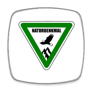 Naturdenkmal, Schild, Natur, Urgestein, Natur - Viereckiger Kühlschrankmagnet - Weiß - Vorne