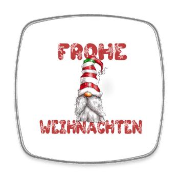 Wichtel Figur Frohe Weihnachten Weihnachtswichtel - Viereckiger Kühlschrankmagnet - Weiß - Vorne