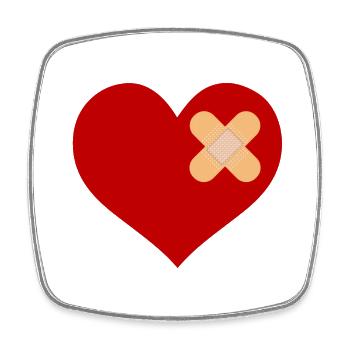 heartpatch - Magnet carré - blanc - Devant