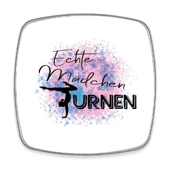 Echte Mädchen Turnen - Viereckiger Kühlschrankmagnet - Weiß - Vorne